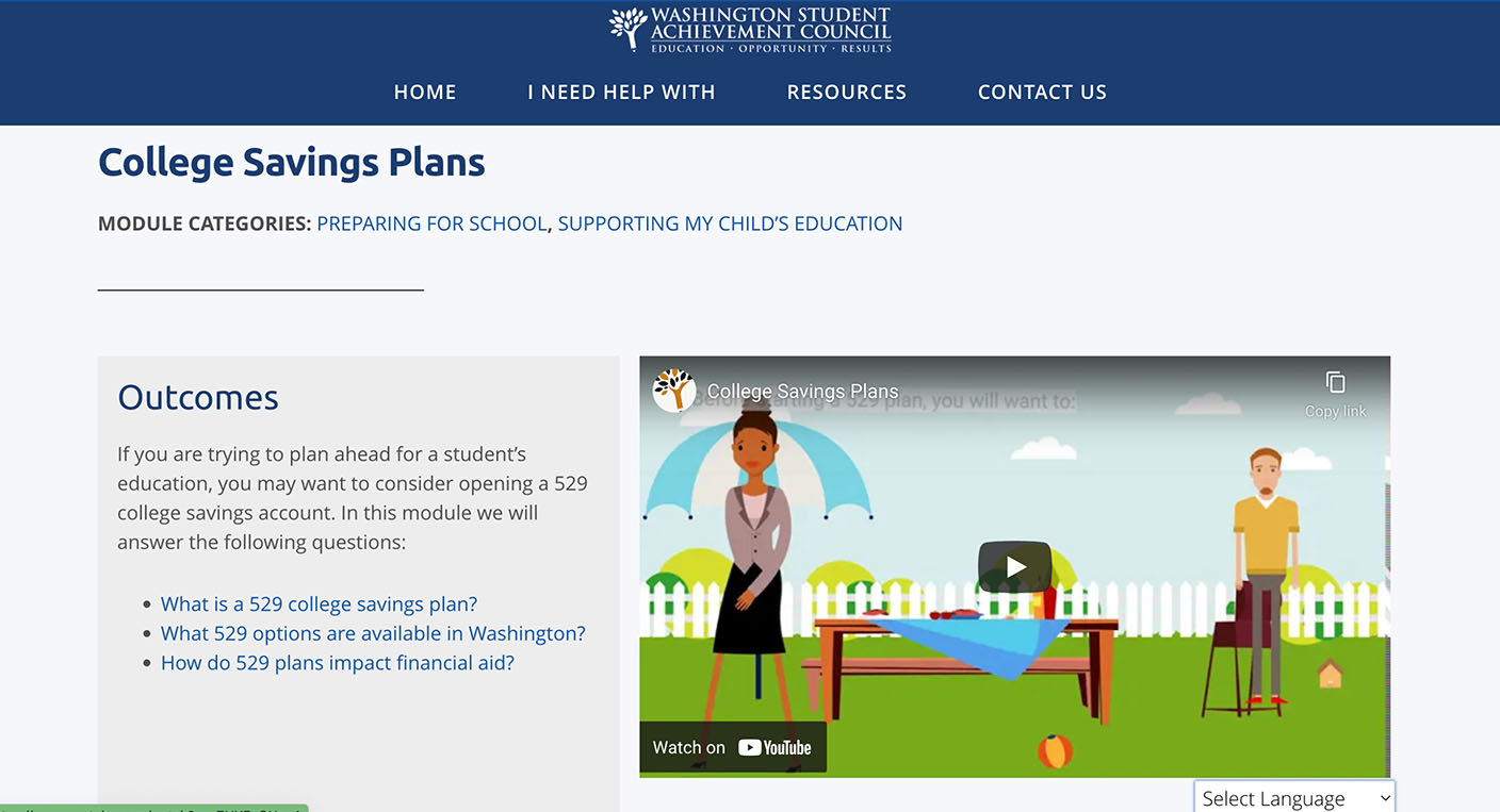 Student Loan Education website topic page